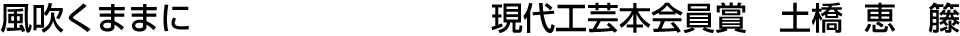 風吹くままに 現代工芸本会員賞  土橋 恵