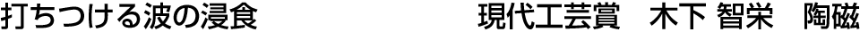 打ちつける波の浸食 現代工芸賞  木下 智栄
